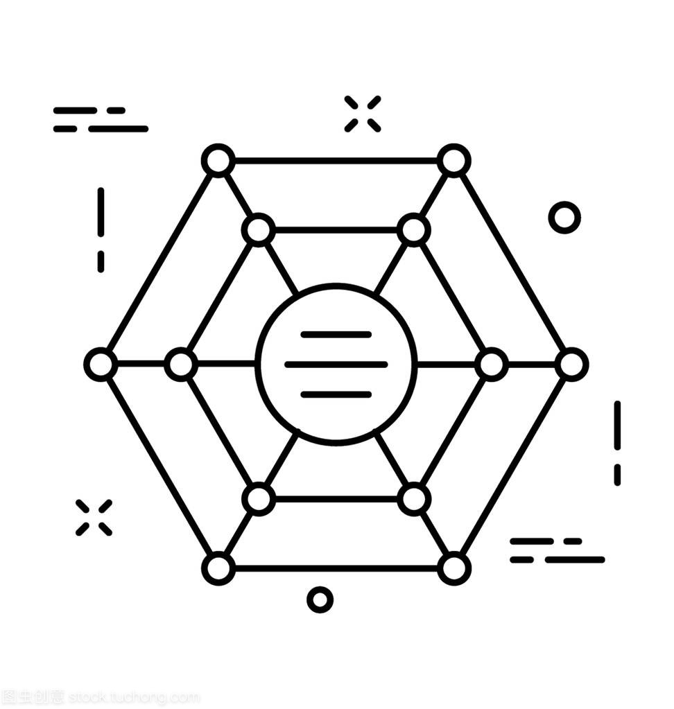 网络线矢量图标 连接数字世界的简约美学